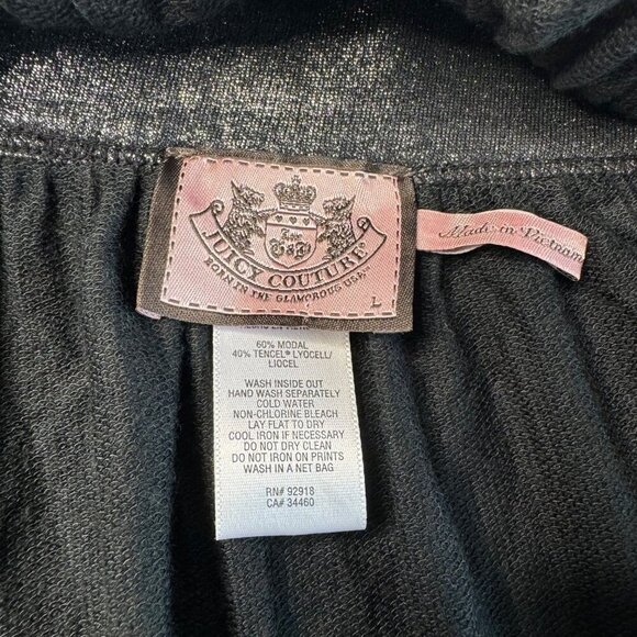 JUICY COUTURE Silver Metallic Lightweight Skater Mini Pull-on Skirt Pockets SZ L - Picture 6 of 9